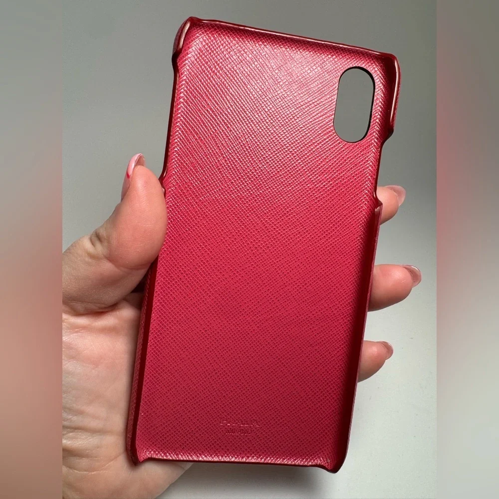 Prada Raspberry Pink Saffiano Leather IPhone X/XS Case